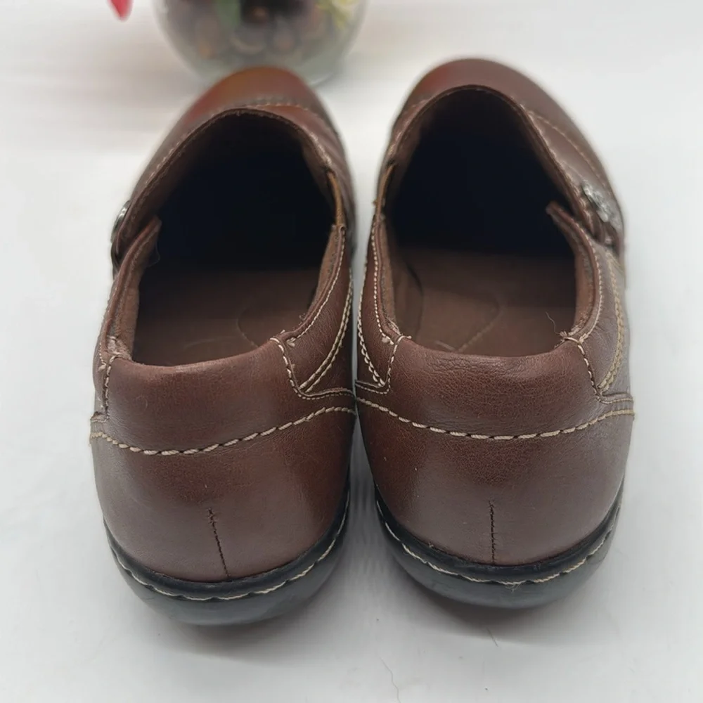 Clarks Bendables Brown Leather Loafers Slip-Ons Size 9 MCL7972A